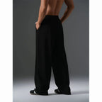 Men's casual pants - casual wide leg pants, solid color durable - suitable for casual shopping