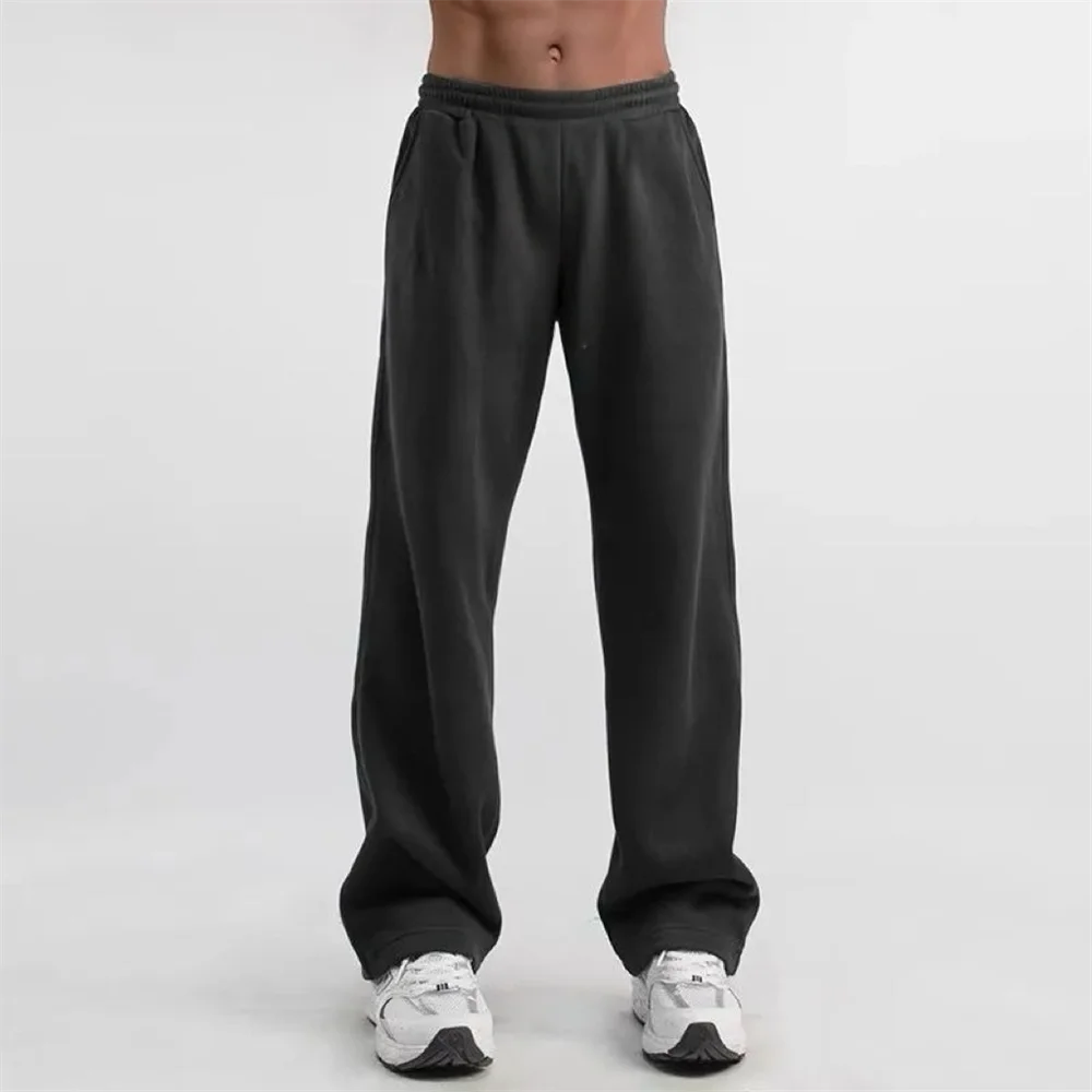 Men's casual pants - casual wide leg pants, solid color durable - suitable for casual shopping