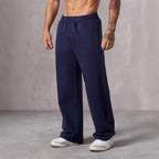 Men's casual pants - casual wide leg pants, solid color durable - suitable for casual shopping