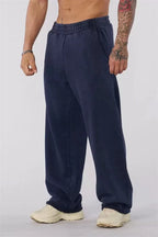 Men's casual pants - casual wide leg pants, solid color durable - suitable for casual shopping