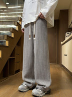 Men's autumn casual striped pants, woven pants, with drawstring elastic waistband, suitable for outdoor daily use